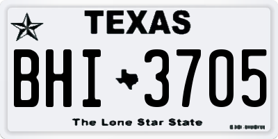 TX license plate BHI3705