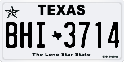 TX license plate BHI3714
