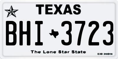 TX license plate BHI3723