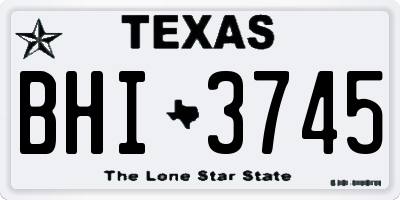 TX license plate BHI3745