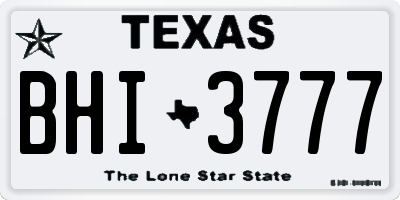 TX license plate BHI3777