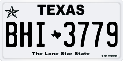 TX license plate BHI3779