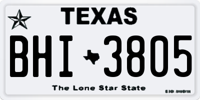 TX license plate BHI3805