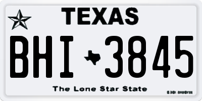 TX license plate BHI3845