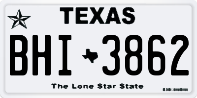 TX license plate BHI3862