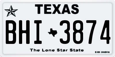 TX license plate BHI3874