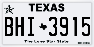 TX license plate BHI3915