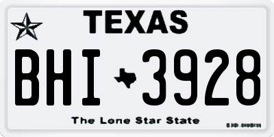 TX license plate BHI3928