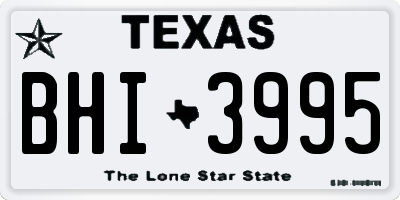 TX license plate BHI3995