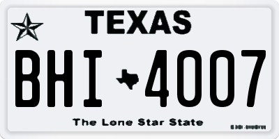 TX license plate BHI4007