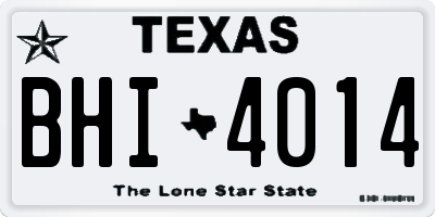 TX license plate BHI4014