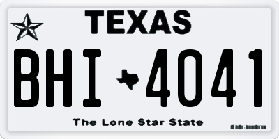 TX license plate BHI4041