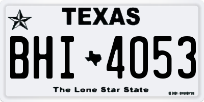 TX license plate BHI4053