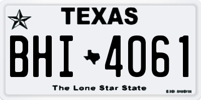 TX license plate BHI4061