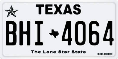 TX license plate BHI4064