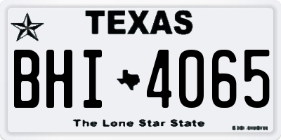 TX license plate BHI4065