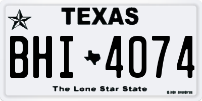 TX license plate BHI4074