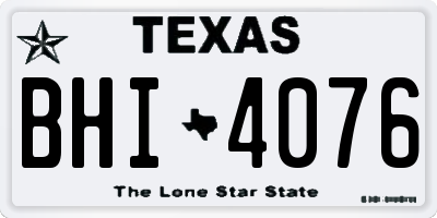 TX license plate BHI4076