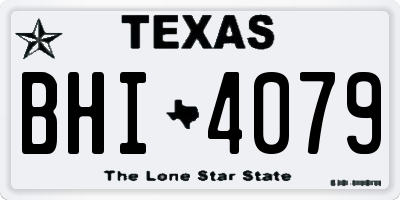 TX license plate BHI4079