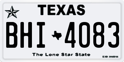 TX license plate BHI4083