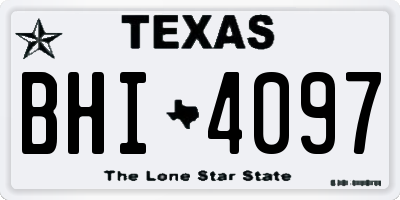 TX license plate BHI4097