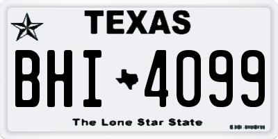 TX license plate BHI4099
