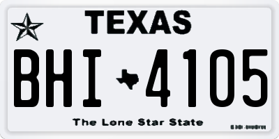 TX license plate BHI4105