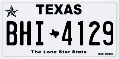 TX license plate BHI4129