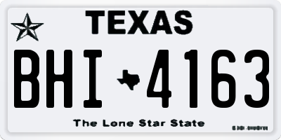 TX license plate BHI4163