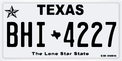 TX license plate BHI4227