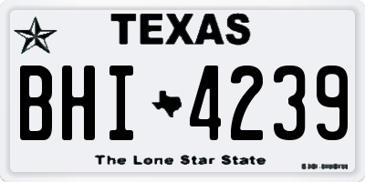 TX license plate BHI4239