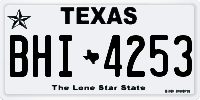 TX license plate BHI4253