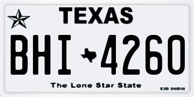 TX license plate BHI4260