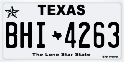 TX license plate BHI4263