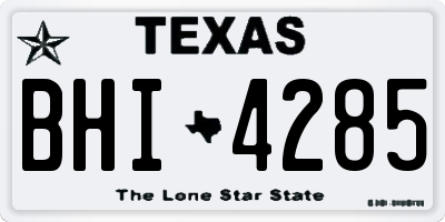 TX license plate BHI4285
