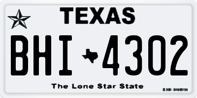 TX license plate BHI4302