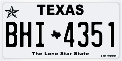TX license plate BHI4351