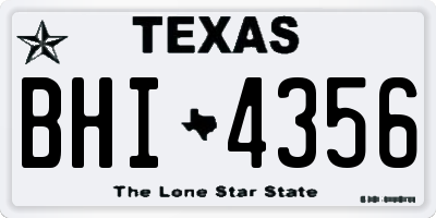 TX license plate BHI4356