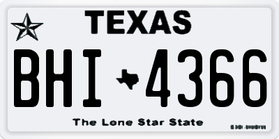 TX license plate BHI4366