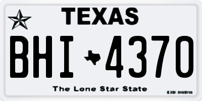 TX license plate BHI4370