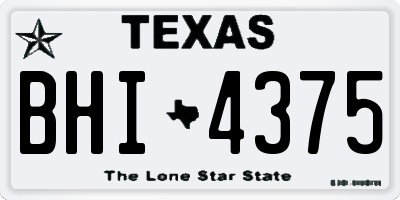 TX license plate BHI4375