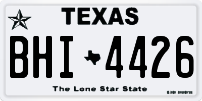 TX license plate BHI4426