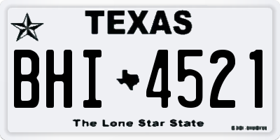 TX license plate BHI4521