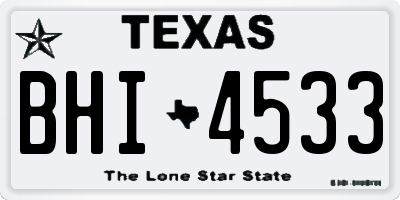 TX license plate BHI4533