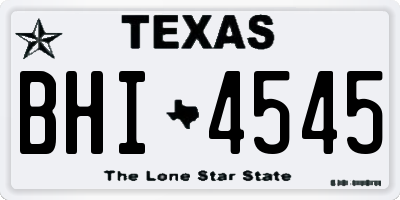 TX license plate BHI4545
