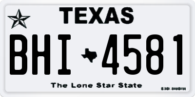 TX license plate BHI4581