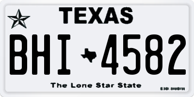 TX license plate BHI4582