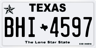 TX license plate BHI4597