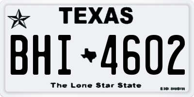 TX license plate BHI4602