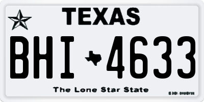 TX license plate BHI4633